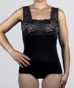 Canottiera a spalla larga in pizzo con costina Art. RB0111 - immagine 4