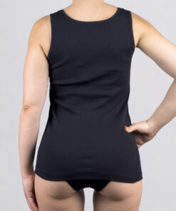 Canottiera a spalla larga in pizzo con costina Art. RB0111 nero