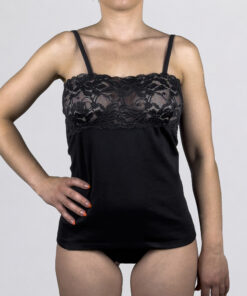 Canottiera a spalla stretta con pizzo e balza Art. RB0110 - immagine 4