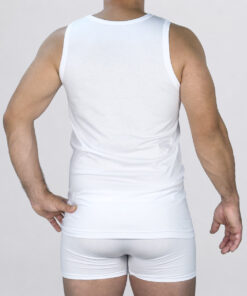 Canottiera liscia a spalla larga Art. 601412 bianco