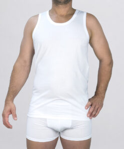 Canottiera liscia a spalla larga Art. 601412 bianco