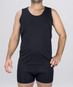 Canottiera liscia a spalla larga Art. 601412 nero