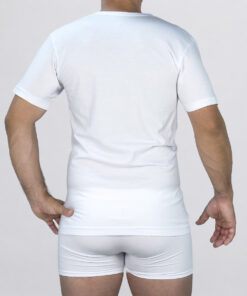 Maglia a manica corta con scollo a V Art. 601418 bianco