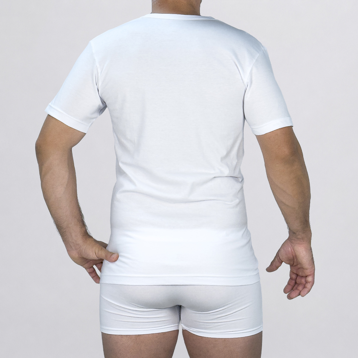 Maglia a manica corta con scollo a V Art. 601418 bianco