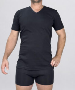 Maglia a manica corta con scollo a V Art. 601418 nero