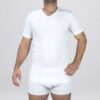 Maglietta a manica corta con collo a V Art. FOX bianco