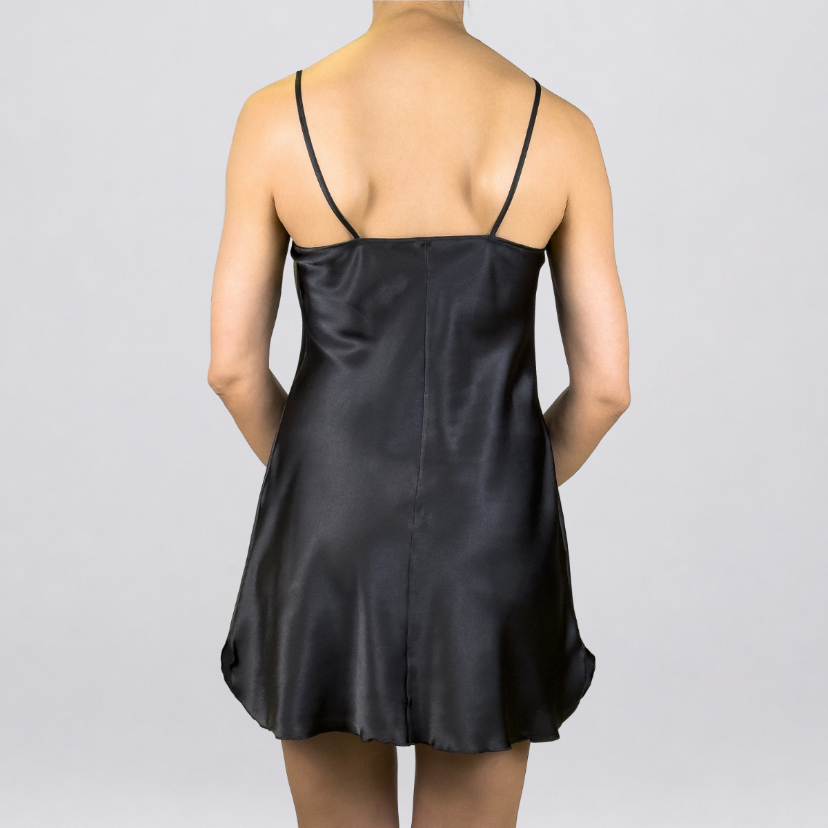 Sottoveste corta in raso 833 nero