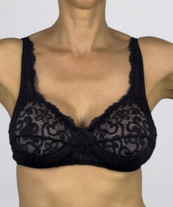 Reggiseno senza ferretto coppa B in pizzo Textronic Art. 531 nero