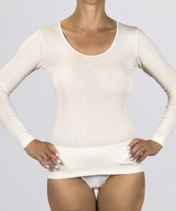 Maglietta a manica lunga e girocollo Art. 074029 bianco