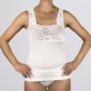 Canottiera a spalla larga con pizzo Art. RB2300 bianco