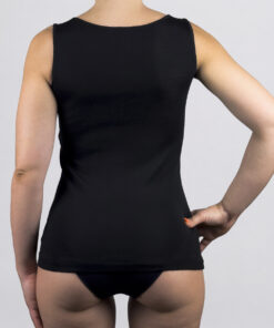 Canottiera a spalla larga con pizzo Art. RB2300 nero