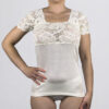 Maglietta corta con pizzo in lana e microfibra Art. RB2310 bianco