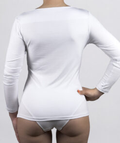 Maglietta con manica lunga e collo a barchetta Art. 8837 bianco