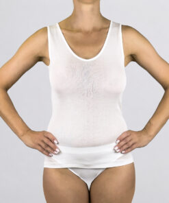 Canottiera donna spalla larga liscia filo di scozia 028192