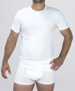 T-Shirt girocollo in cotone elasticizzato Art. L05XU bianco
