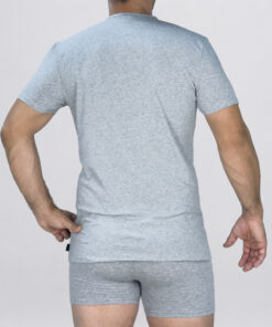 T-Shirt girocollo in cotone elasticizzato Art. L05XU grigio melange