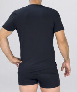 T-Shirt girocollo in cotone elasticizzato Art. L05XU nero
