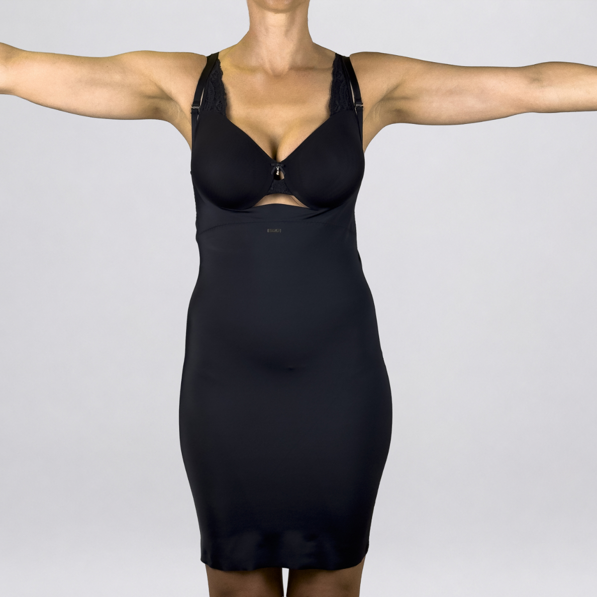 Body con spallina a spalla stretta 11 nero