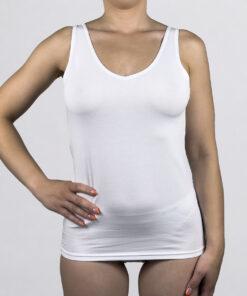 Canottiera Ragno a spalla stretta liscia DM05AJ bianco