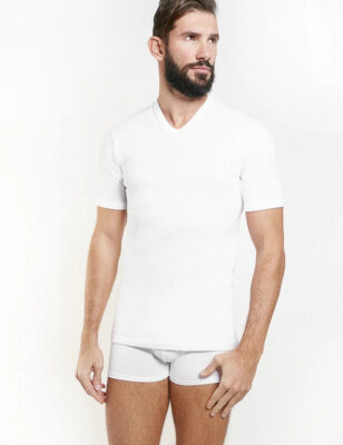 Maglia con collo a V in cotone felpato Art. TV110B