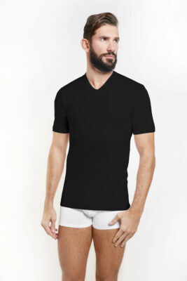 Maglia con collo a V in cotone felpato Art. TV110N