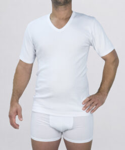 Maglia con collo a V in cotone felpato TV110B