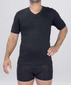 Maglia con collo a V in cotone felpato TV110N
