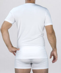 Maglietta a manica corta con collo a V Art. FOX bianco