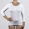 Maglietta con manica 3-4 e girocollo 8827 bianco