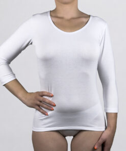 Maglietta con manica 3-4 e girocollo 8827 bianco