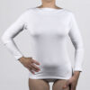 Maglietta con manica lunga e collo a barchetta Art. 8837 bianco