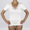 Maglietta a manica corta in lana e cotone con pizzo Macramè Art. RB2210