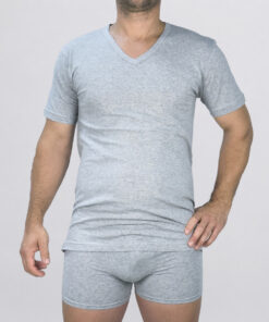 Maglia a manica corta con scollo a V Art. 601418 argento